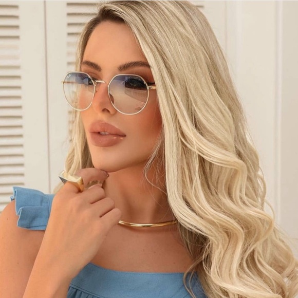 NEW Ray-Ban Jack Bi-Gradient Clear Blue-Brown Complete With Kit - Picture 9 of 9